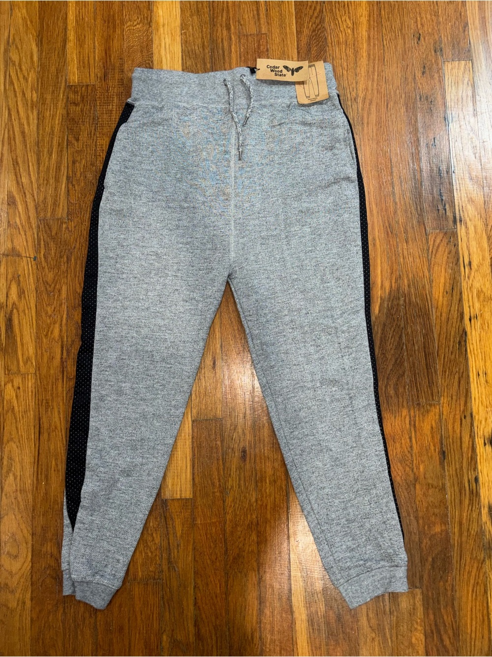 New Gray Jogger Sweatpants with Black Side Panels Sz:M